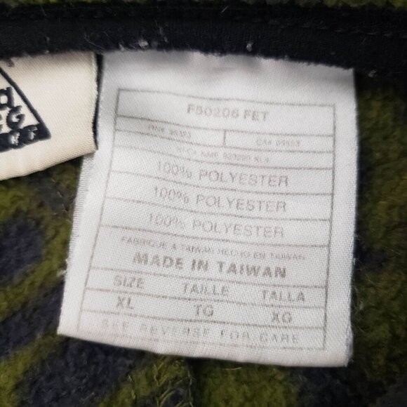 Vintage 90s Nike ACG Fleece Pullover 1/4 Zip Abstract Sweatshirt Mens Size XL - Picture 8 of 15